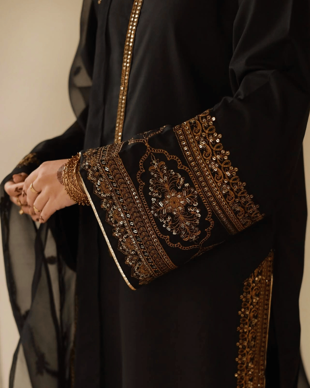 Royal Black Attire – 3-Piece Stitched Lawn Suit