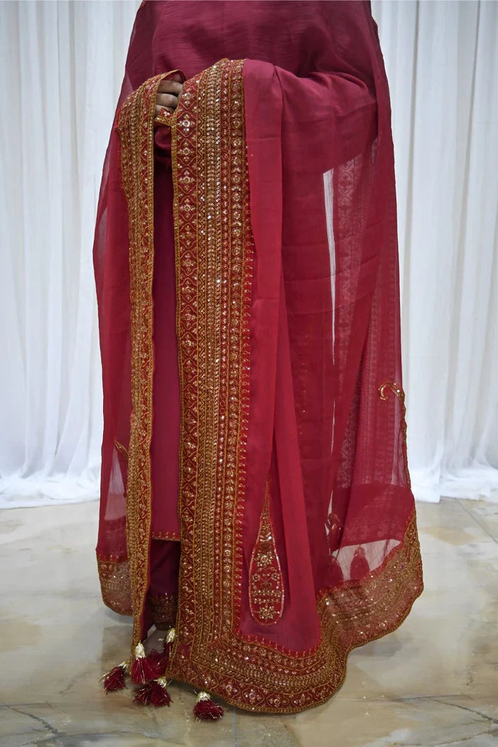 Red Zari – 3-Piece Stitched Suit