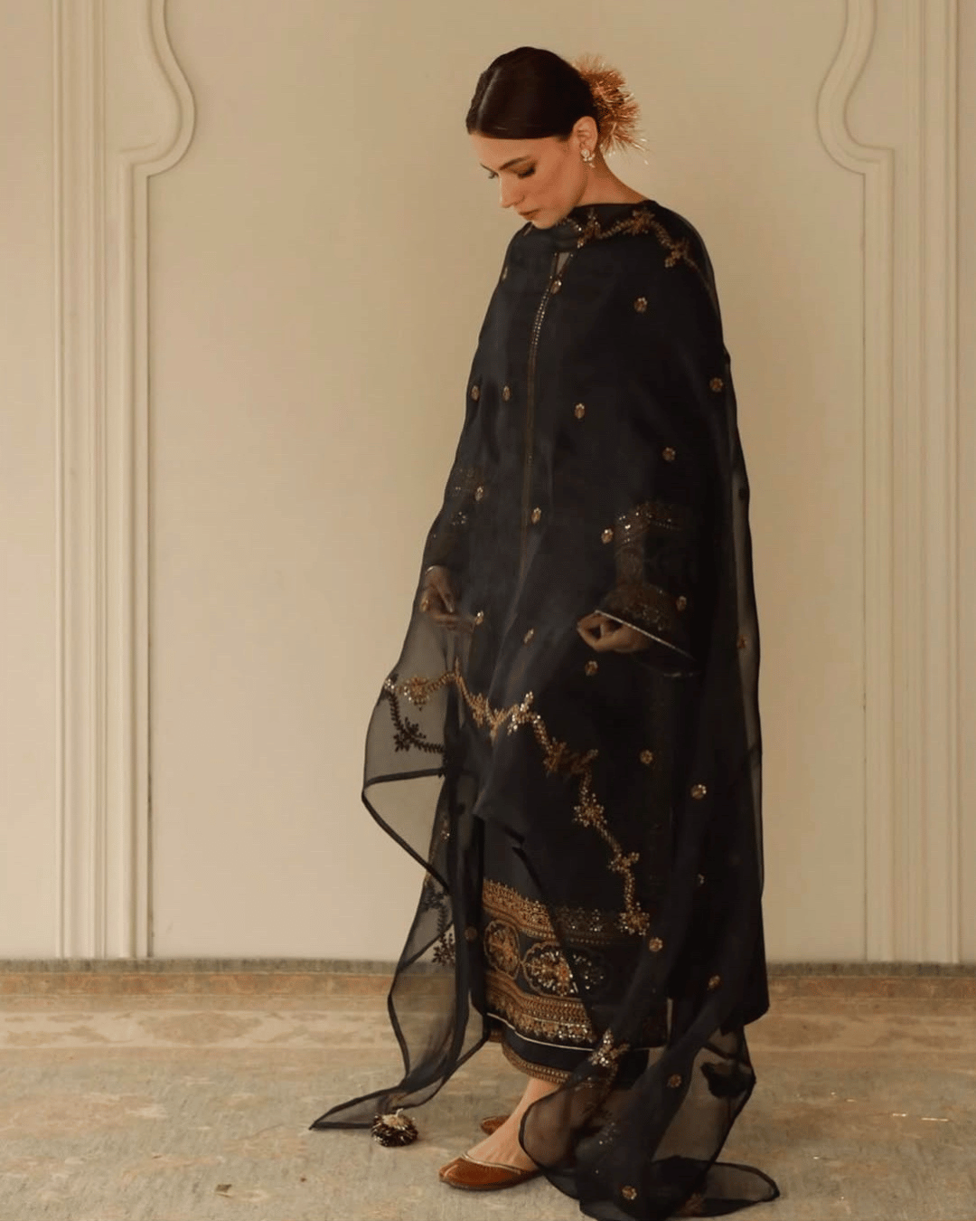 Royal Black Attire – 3-Piece Stitched Lawn Suit